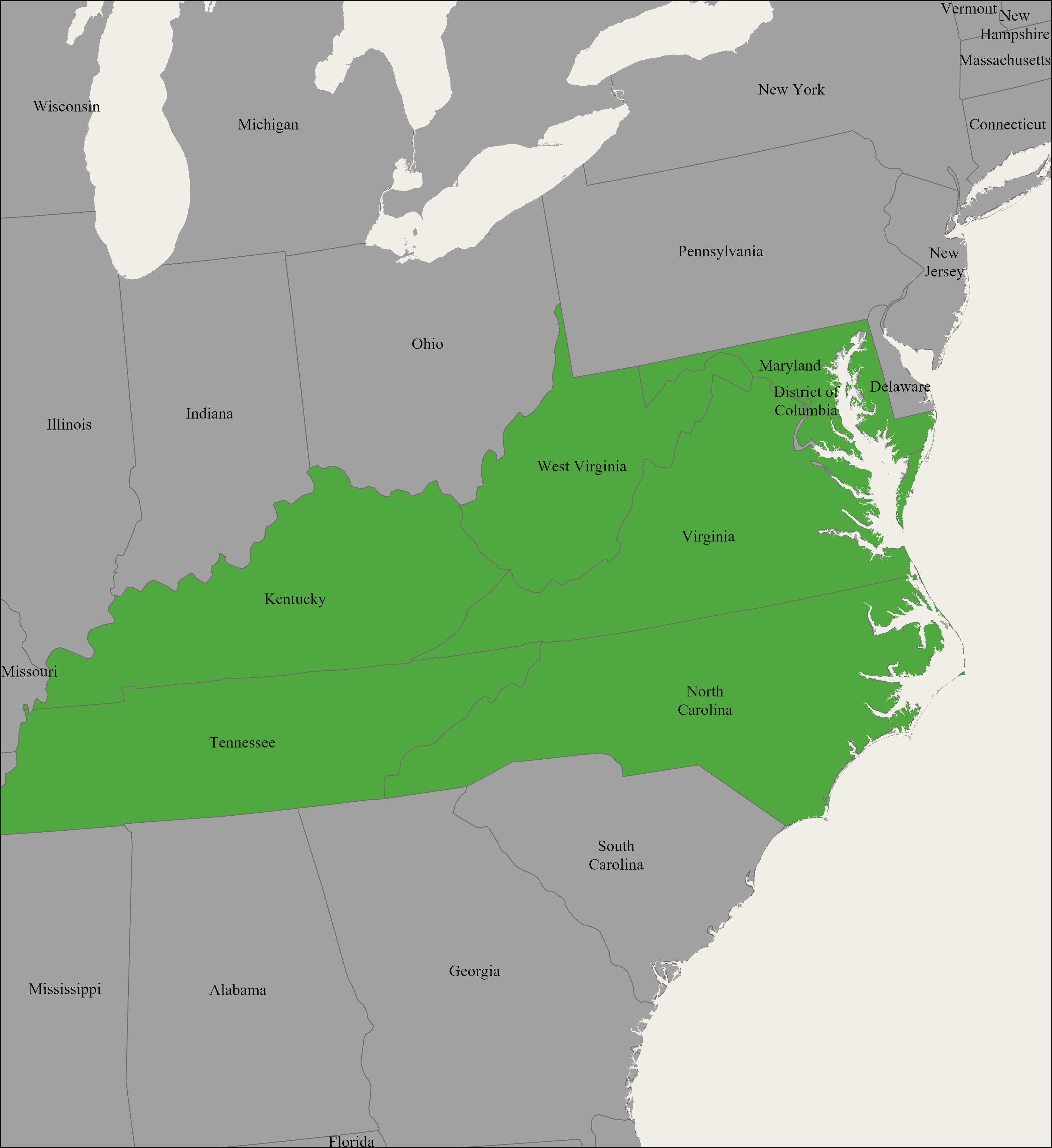 East Central States Mission Map 1928
